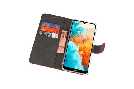 Booktype Telefoonhoesjes - Bookcase Hoesje - Wallet Case -  Geschikt voor Huawei Y6 Pro 2019 - Rood