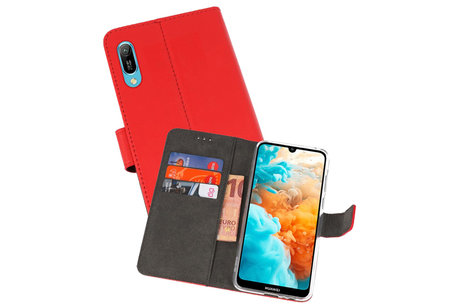 Booktype Telefoonhoesjes - Bookcase Hoesje - Wallet Case -  Geschikt voor Huawei Y6 Pro 2019 - Rood