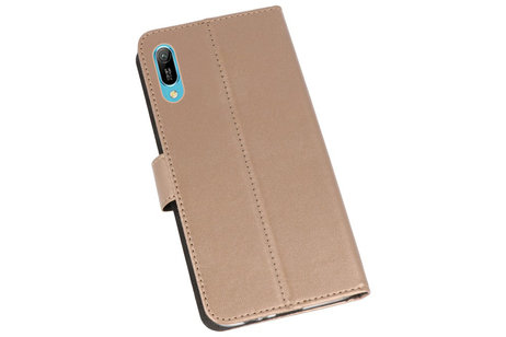 Booktype Telefoonhoesjes - Bookcase Hoesje - Wallet Case -  Geschikt voor Huawei Y6 Pro 2019 - Goud