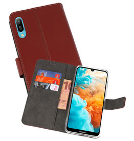 BAOHU Wallet Cases Hoesje Huawei Y6 Pro 2019 Bruin