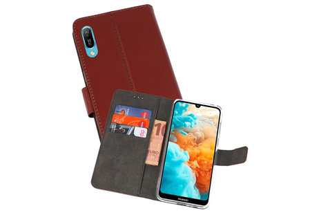 BAOHU Booktype Telefoonhoesjes - Bookcase Hoesje - Wallet Case -  Geschikt voor Huawei Y6 Pro 2019 - Bruin
