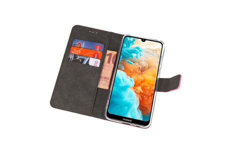 Booktype Telefoonhoesjes - Bookcase Hoesje - Wallet Case -  Geschikt voor Huawei Y6 Pro 2019 - Roze