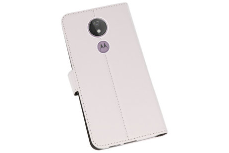 BAOHU Booktype Telefoonhoesjes - Bookcase Hoesje - Wallet Case -  Geschikt voor Motorola Moto G7 Power - Wit