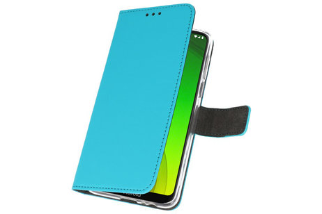 Booktype Telefoonhoesjes - Bookcase Hoesje - Wallet Case -  Geschikt voor Motorola Moto G7 Power - Blauw