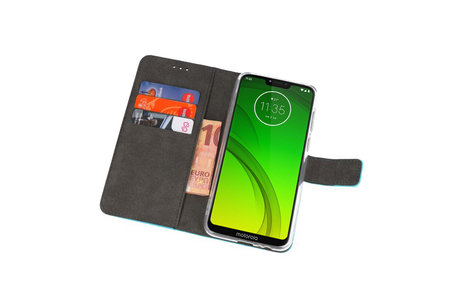 BAOHU Booktype Telefoonhoesjes - Bookcase Hoesje - Wallet Case -  Geschikt voor Motorola Moto G7 Power - Blauw