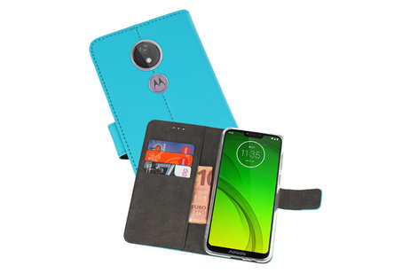 BAOHU Booktype Telefoonhoesjes - Bookcase Hoesje - Wallet Case -  Geschikt voor Motorola Moto G7 Power - Blauw