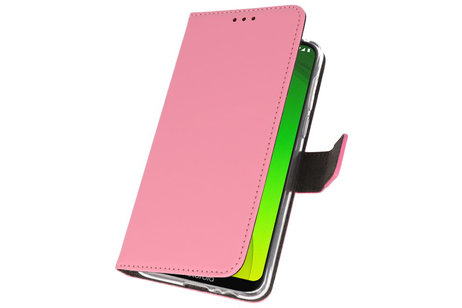 BAOHU Booktype Telefoonhoesjes - Bookcase Hoesje - Wallet Case -  Geschikt voor Motorola Moto G7 Power - Roze