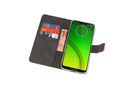 Booktype Telefoonhoesjes - Bookcase Hoesje - Wallet Case -  Geschikt voor Motorola Moto G7 Power - Roze