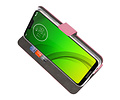 BAOHU Booktype Telefoonhoesjes - Bookcase Hoesje - Wallet Case -  Geschikt voor Motorola Moto G7 Power - Roze