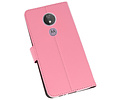 BAOHU Booktype Telefoonhoesjes - Bookcase Hoesje - Wallet Case -  Geschikt voor Motorola Moto G7 Power - Roze