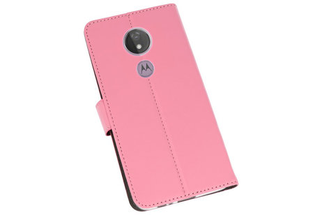 BAOHU Booktype Telefoonhoesjes - Bookcase Hoesje - Wallet Case -  Geschikt voor Motorola Moto G7 Power - Roze