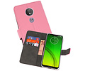 BAOHU Booktype Telefoonhoesjes - Bookcase Hoesje - Wallet Case -  Geschikt voor Motorola Moto G7 Power - Roze