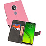BAOHU Wallet Cases Hoesje Motorola Moto G7 Power Roze