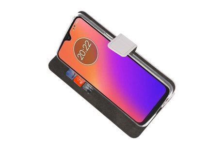 Booktype Telefoonhoesjes - Bookcase Hoesje - Wallet Case -  Geschikt voor Motorola Moto G7 - Wit