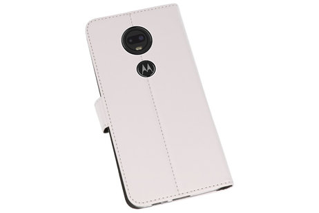 BAOHU Booktype Telefoonhoesjes - Bookcase Hoesje - Wallet Case -  Geschikt voor Motorola Moto G7 - Wit
