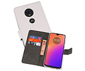 Booktype Telefoonhoesjes - Bookcase Hoesje - Wallet Case -  Geschikt voor Motorola Moto G7 - Wit