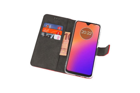 BAOHU Booktype Telefoonhoesjes - Bookcase Hoesje - Wallet Case -  Geschikt voor Motorola Moto G7 - Rood