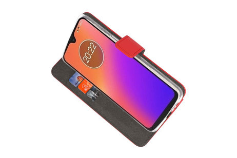 Booktype Telefoonhoesjes - Bookcase Hoesje - Wallet Case -  Geschikt voor Motorola Moto G7 - Rood