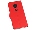 Booktype Telefoonhoesjes - Bookcase Hoesje - Wallet Case -  Geschikt voor Motorola Moto G7 - Rood