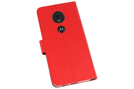 Booktype Telefoonhoesjes - Bookcase Hoesje - Wallet Case -  Geschikt voor Motorola Moto G7 - Rood