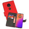 BAOHU Wallet Cases Hoesje Motorola Moto G7 Rood