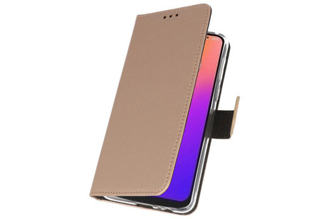 Booktype Telefoonhoesjes - Bookcase Hoesje - Wallet Case -  Geschikt voor Motorola Moto G7 - Goud