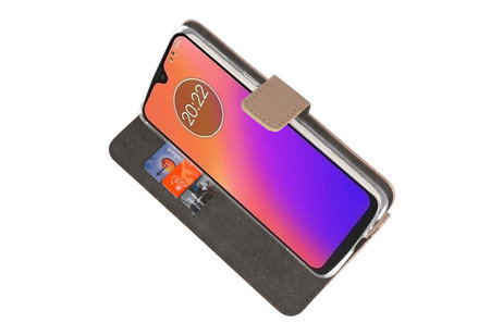 BAOHU Booktype Telefoonhoesjes - Bookcase Hoesje - Wallet Case -  Geschikt voor Motorola Moto G7 - Goud