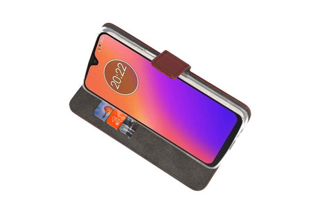 Booktype Telefoonhoesjes - Bookcase Hoesje - Wallet Case -  Geschikt voor Motorola Moto G7 - Bruin