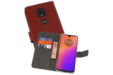 Booktype Telefoonhoesjes - Bookcase Hoesje - Wallet Case -  Geschikt voor Motorola Moto G7 - Bruin