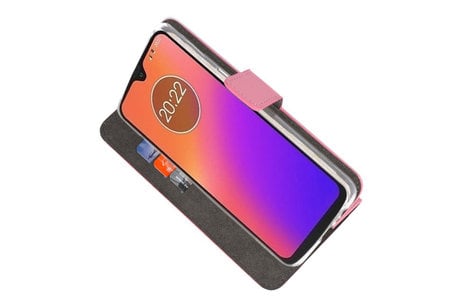 BAOHU Booktype Telefoonhoesjes - Bookcase Hoesje - Wallet Case -  Geschikt voor Motorola Moto G7 - Roze