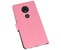 BAOHU Booktype Telefoonhoesjes - Bookcase Hoesje - Wallet Case -  Geschikt voor Motorola Moto G7 - Roze