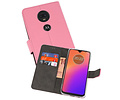 Booktype Telefoonhoesjes - Bookcase Hoesje - Wallet Case -  Geschikt voor Motorola Moto G7 - Roze