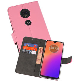 BAOHU Wallet Cases Hoesje Motorola Moto G7 Roze