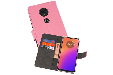 Booktype Telefoonhoesjes - Bookcase Hoesje - Wallet Case -  Geschikt voor Motorola Moto G7 - Roze