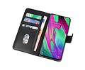 Samsung Galaxy A40 Hoesje Kaarthouder Book Case Telefoonhoesje Zwart