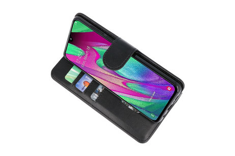 Samsung Galaxy A40 Hoesje Kaarthouder Book Case Telefoonhoesje Zwart