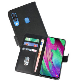 Samsung Galaxy A40 Hoesje Kaarthouder Book Case Telefoonhoesje Zwart