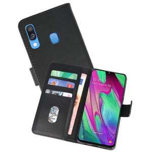 Samsung Galaxy A40 Hoesje Kaarthouder Book Case Telefoonhoesje Zwart