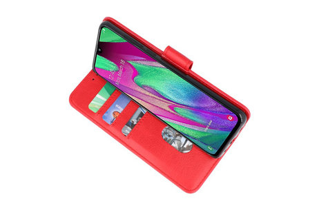 Samsung Galaxy A40 Hoesje Kaarthouder Book Case Telefoonhoesje Rood