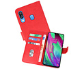 Samsung Galaxy A40 Hoesje Kaarthouder Book Case Telefoonhoesje Rood