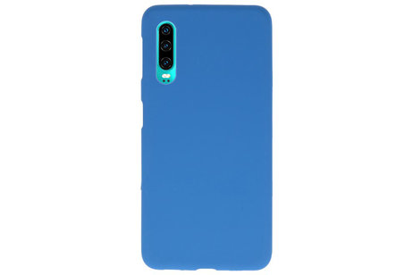 BAOHU Hoesje Geschikt voor de Huawei P30 - Backcover Color Telefoonhoesje - Navy