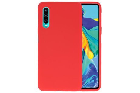 BAOHU Hoesje Geschikt voor de Huawei P30 - Backcover Color Telefoonhoesje - Rood