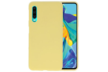 BAOHU Hoesje Geschikt voor de Huawei P30 - Backcover Color Telefoonhoesje - Geel