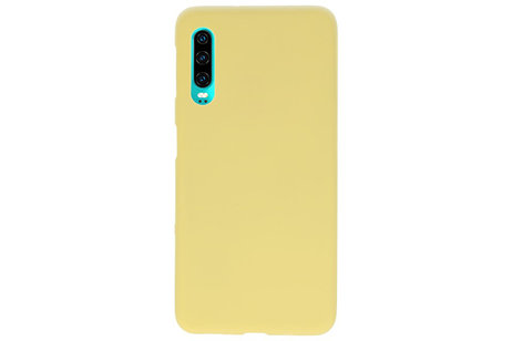BAOHU Hoesje Geschikt voor de Huawei P30 - Backcover Color Telefoonhoesje - Geel