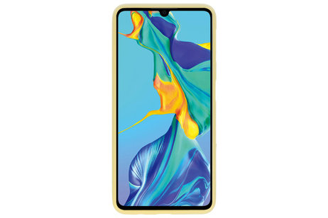 BAOHU Hoesje Geschikt voor de Huawei P30 - Backcover Color Telefoonhoesje - Geel