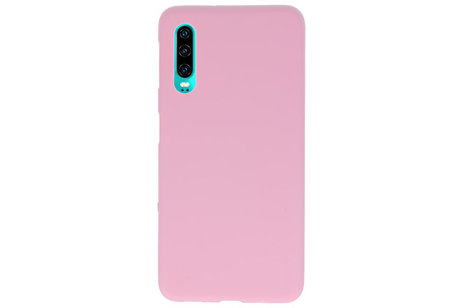 BAOHU Hoesje Geschikt voor de Huawei P30 - Backcover Color Telefoonhoesje - Roze