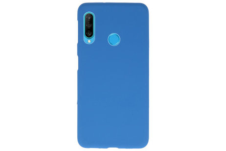 BAOHU Hoesje Geschikt voor de Huawei P30 Lite - Backcover Color Telefoonhoesje - Navy