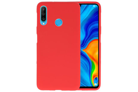 BAOHU Hoesje Geschikt voor de Huawei P30 Lite - Backcover Color Telefoonhoesje - Rood