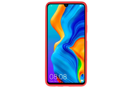 BAOHU Hoesje Geschikt voor de Huawei P30 Lite - Backcover Color Telefoonhoesje - Rood