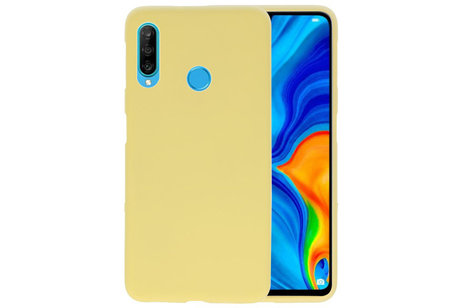 BAOHU Hoesje Geschikt voor de Huawei P30 Lite - Backcover Color Telefoonhoesje - Geel